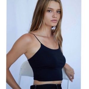 BLACK PACSUN SPAGHETTI STRAP CROPPED TOP